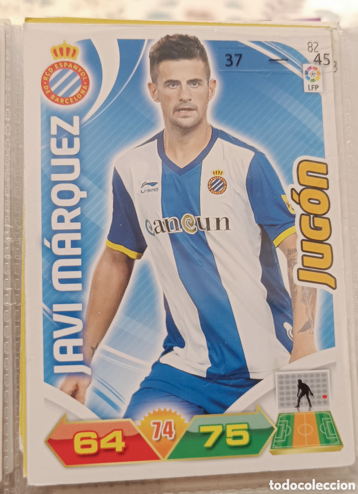 Football Stickers: 82 Javi M&aacute;rquez adrenalyn 11/12