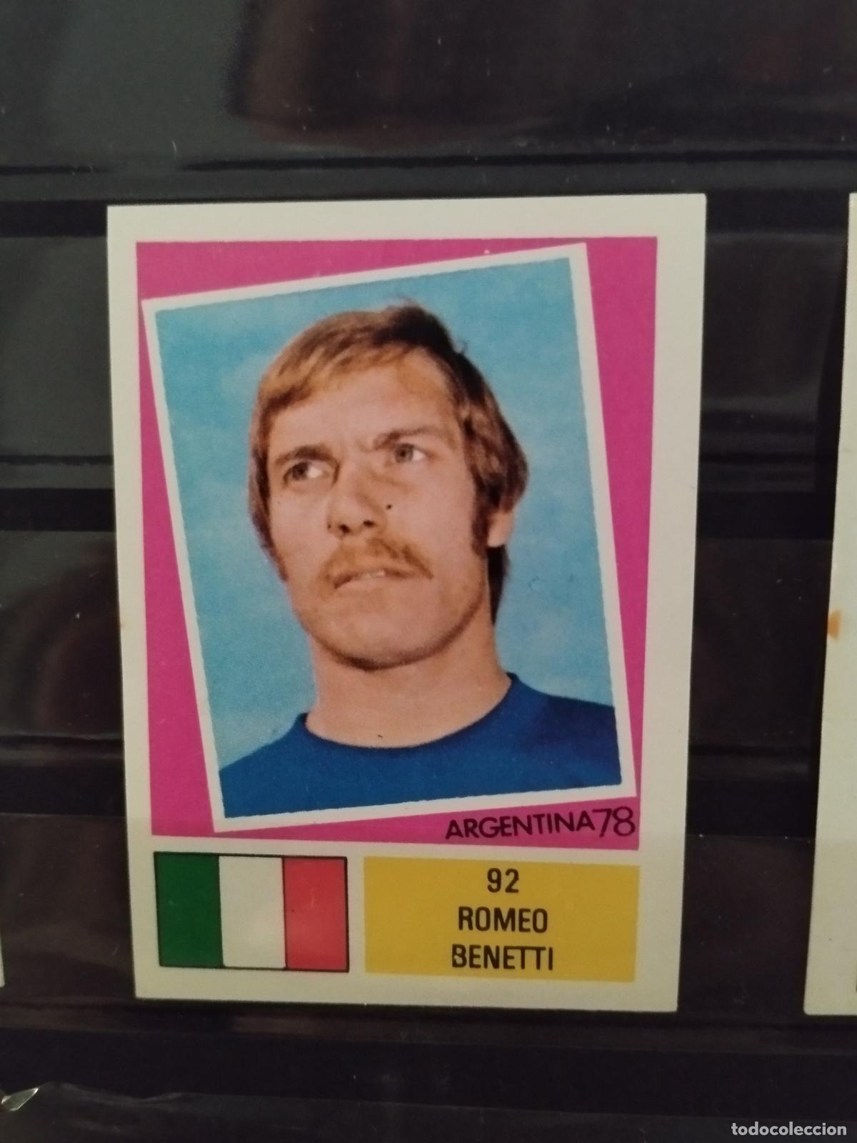 Cromos de f&uacute;tbol: MUNDIAL DE FUTBOL ARGENTINA 1978. ED. FHER. N 92. ROMEO BENETTI. ITALIA.