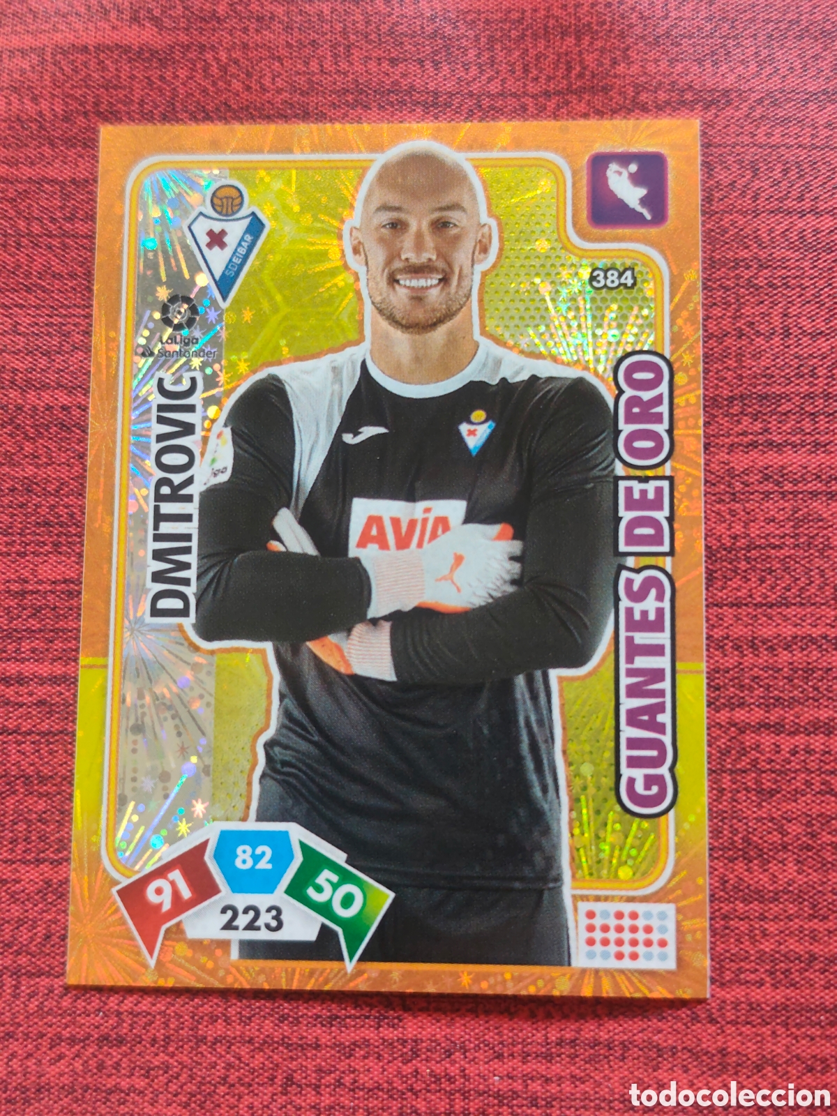 Cartes &agrave; collectionner de Football: GUANTES DE ORO 384 DMITROVIC EIBAR ADRENALYN XL 2019 2020