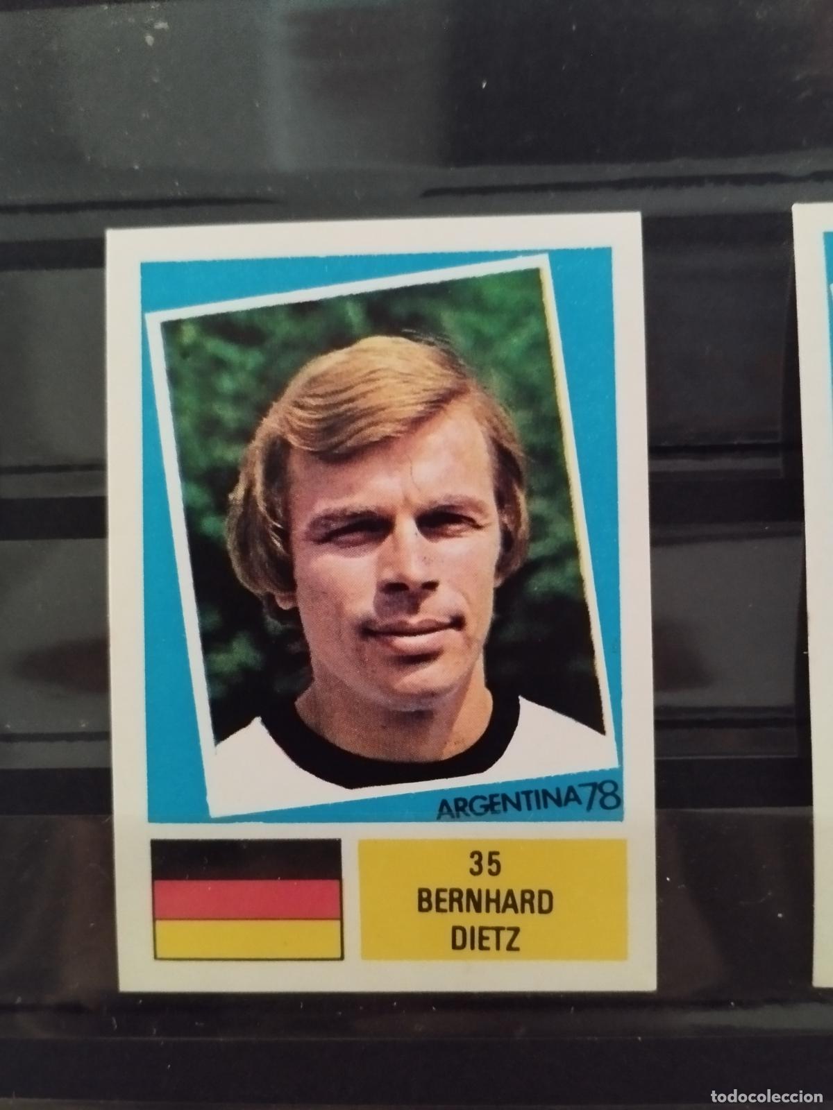 Cartes &agrave; collectionner de Football: MUNDIAL DE FUTBOL ARGENTINA 1978. ED. FHER. N 35. BERNHARD DIETZ. ALEMANIA.