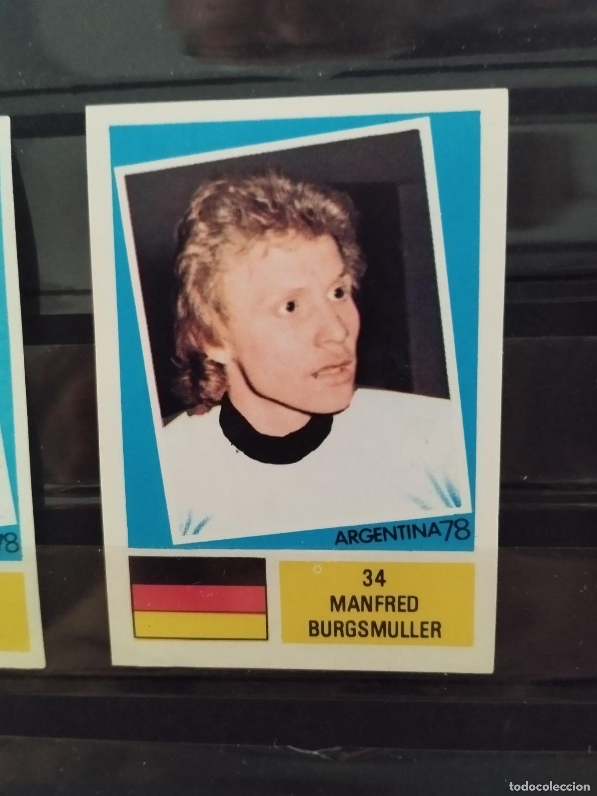 Cromos de f&uacute;tbol: MUNDIAL DE FUTBOL ARGENTINA 1978. ED. FHER. N 34. MANFRED BURGSMULLER. ALEMANIA.