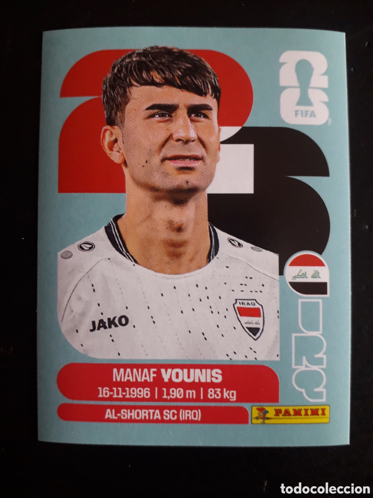 Cromos de f&uacute;tbol: YOUNIS IRAQ IRQ 8 MUNDIAL F&Uacute;TBOL 2026 FIFA WORLD CUP PANINI SIN PEGAR PEDIDO M&Iacute;NIMO 3&euro;