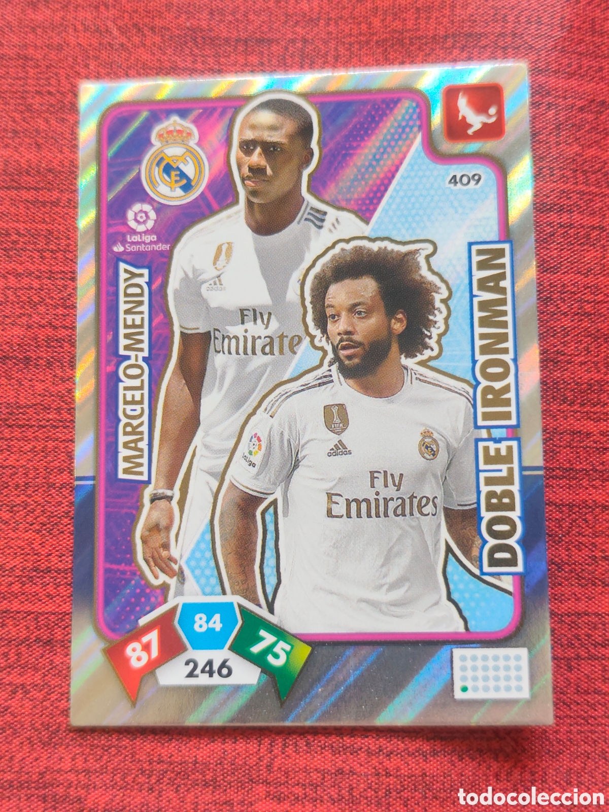 Cromos de f&uacute;tbol: DOBLE IRONMAN 409 REAL MADRID ADRENALYN XL 2019 2020