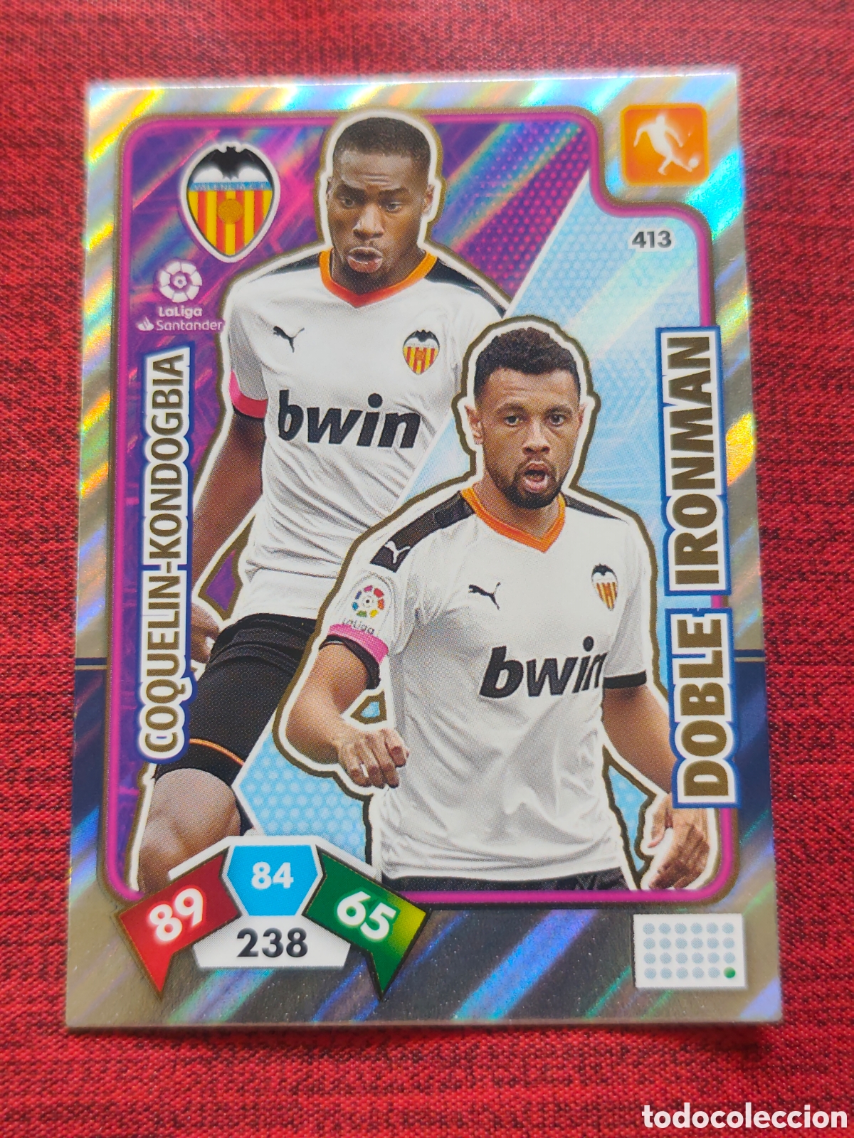 Cromos de f&uacute;tbol: DOBLE IRONMAN 413 VALENCIA ADRENALYN XL 2019 2020