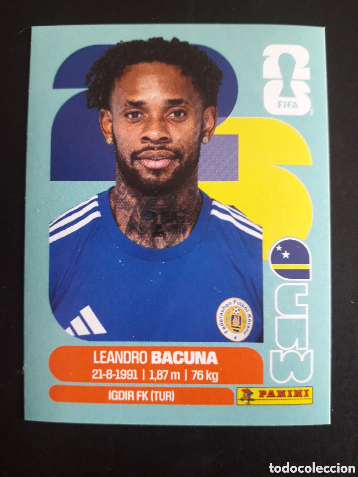Cromos de f&uacute;tbol: LEANDRO BACUNA CURA&Ccedil;AO CUW 12 MUNDIAL F&Uacute;TBOL 2026 FIFA WORLD CUP PANINI SIN PEGAR PEDIDO M&Iacute;NIMO 3&euro;.