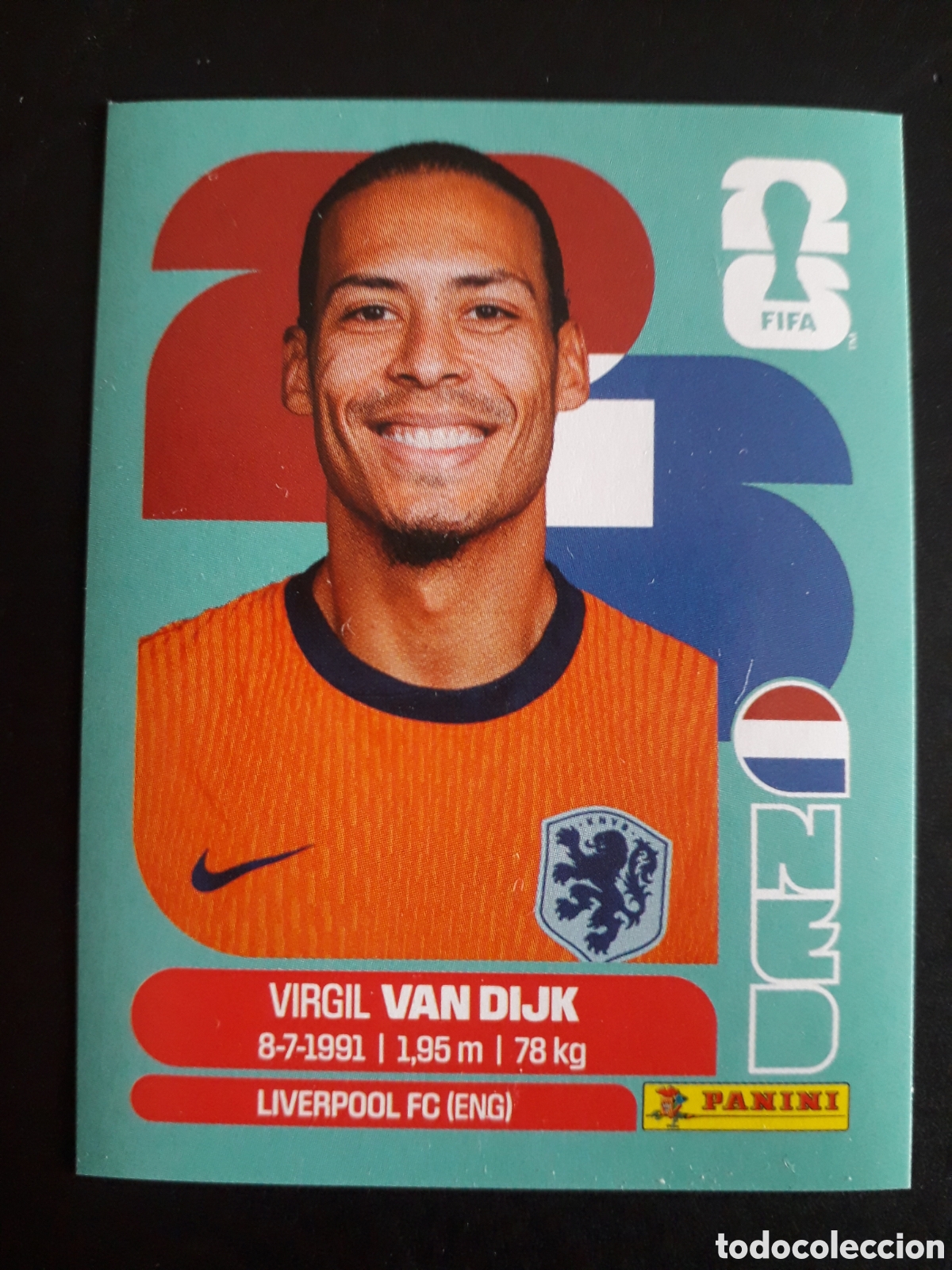 Cromos de f&uacute;tbol: VAN DIJK HOLANDA/PA&Iacute;SES BAJOS NED 3 MUNDIAL F&Uacute;TBOL 2026 FIFA WORLD CUP PANINI PEDIDO M&Iacute;NIMO 3&euro;