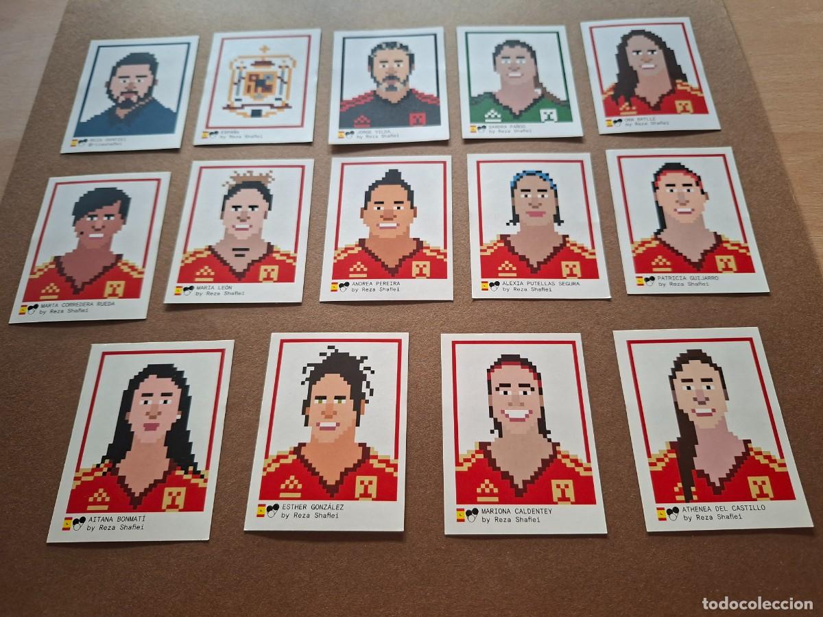 Cromos de f&uacute;tbol: LOTE 14 CROMOS EQUIPO COMPLETO ESPA&Ntilde;A TSCHUTTIHEFTLI WOMEN'S EUROCOPA EURO 2022 BONMATI PUTELLAS
