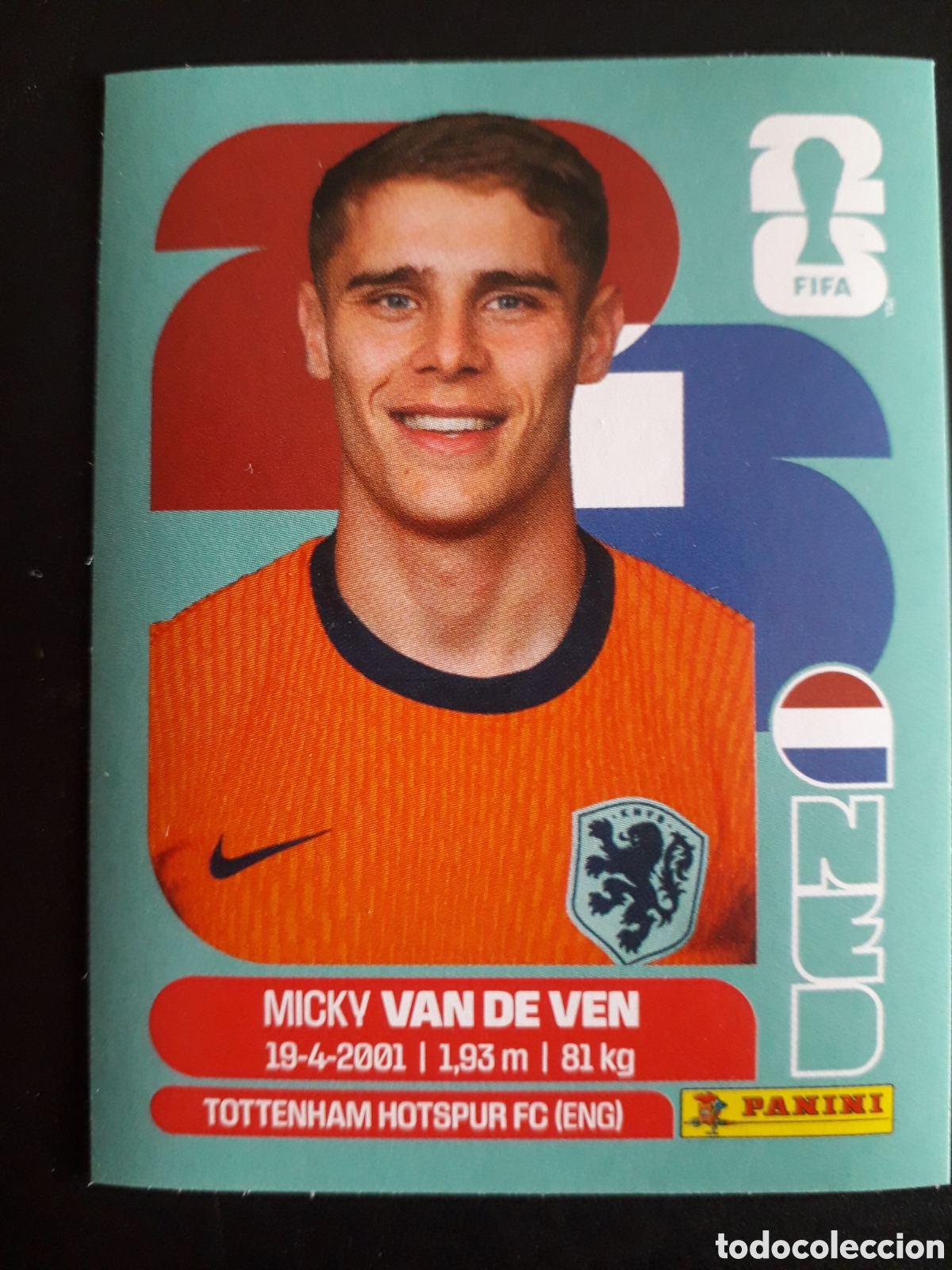 Cromos de f&uacute;tbol: VAN DE VEN HOLANDA/PA&Iacute;SES BAJOS NED 4 MUNDIAL F&Uacute;TBOL 2026 FIFA WORLD CUP PANINI PEDIDO M&Iacute;NIMO 3&euro;