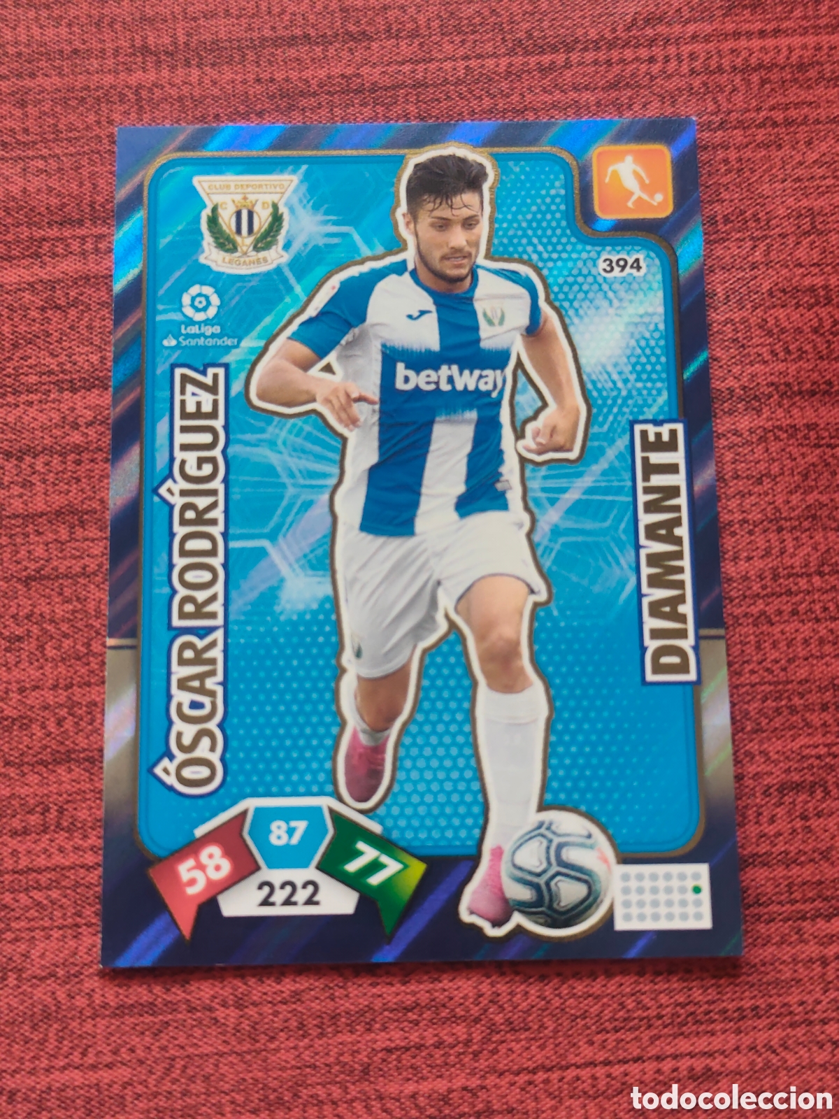 Cromos de f&uacute;tbol: DIAMANTE 394 &Oacute;SCAR RODR&Iacute;GUEZ LEGAN&Eacute;S ADRENALYN XL 2019 2020