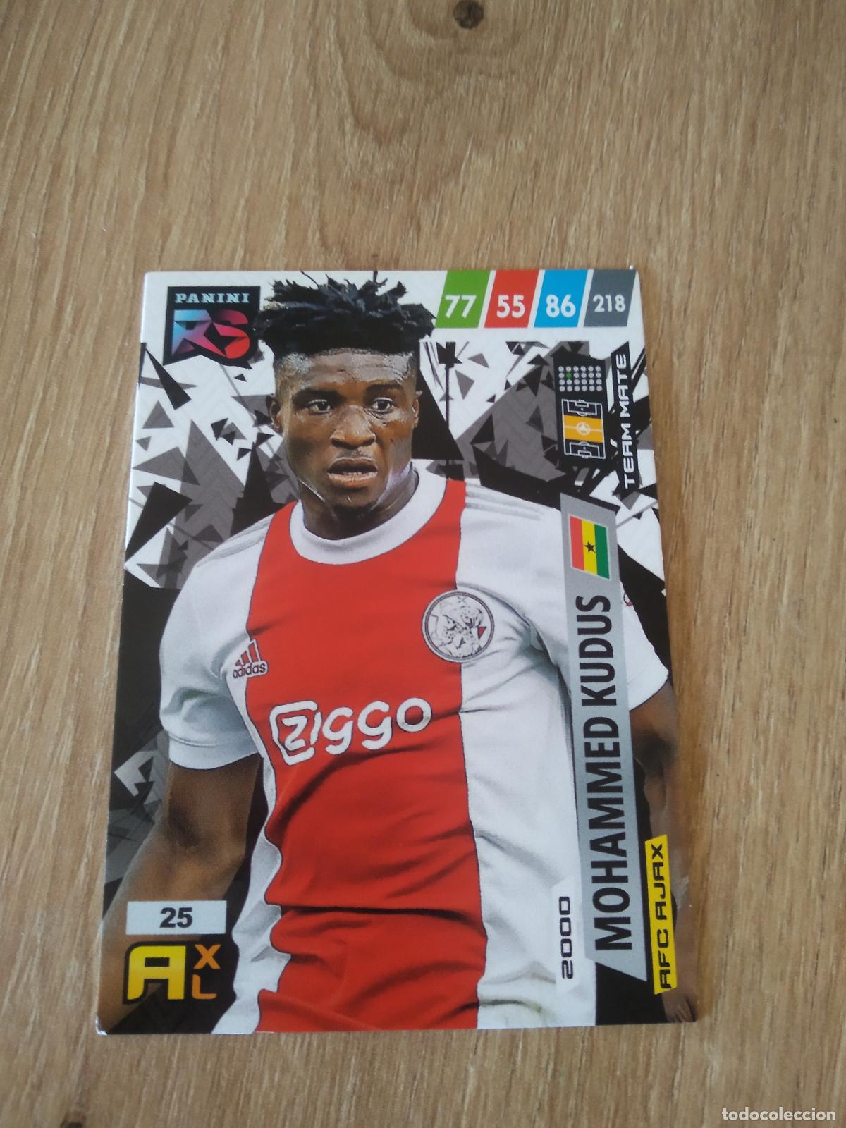 Cromos de f&uacute;tbol: 25 MOHAMMED KUDUS AJAX CROMO FUTBOL PANINI 21-22 ADRENALYN RISING STARS 2021-2022