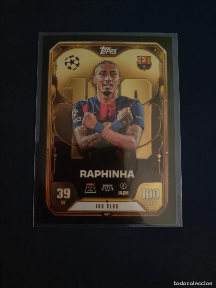 Fu&szlig;ball-Sticker: Raphinha 100 club match attax 25 26 FC Barcelona topps 2025 2026.