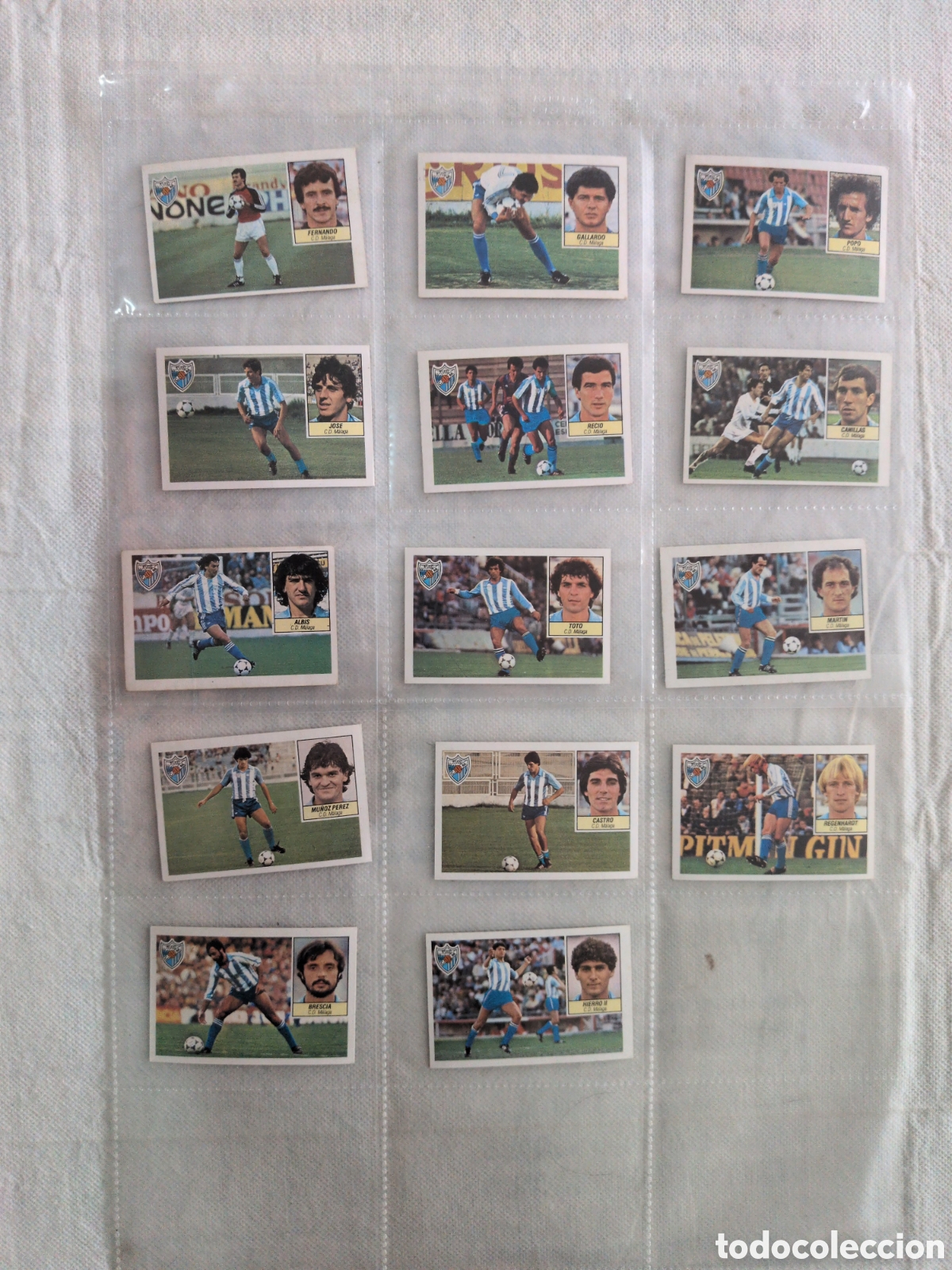 Fu&szlig;ball-Sticker: LOTE DE 14 CROMOS DIFERENTES LIGA 84 85 ESTE. MALAGA. EXCELENTE ESTADO