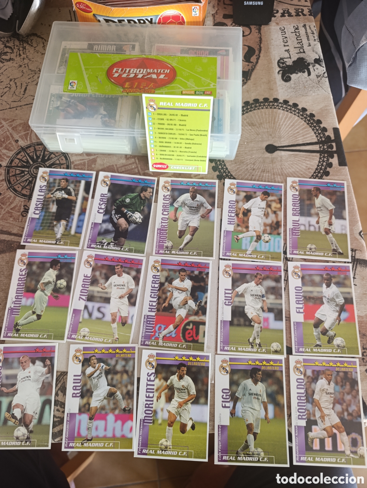 Figurine di Calcio: Lote 16 Cards Futbol Match Total 2002-03 Real Madrid