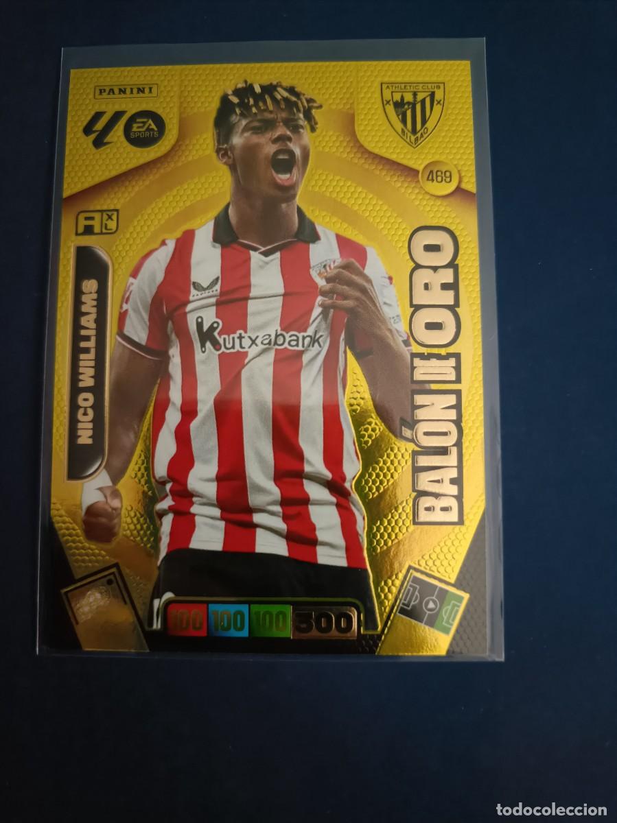 Fu&szlig;ball-Sticker: 469 Nico Williams bal&oacute;n de oro Adrenalyn xl Athletic Club de Bilbao panini la liga.