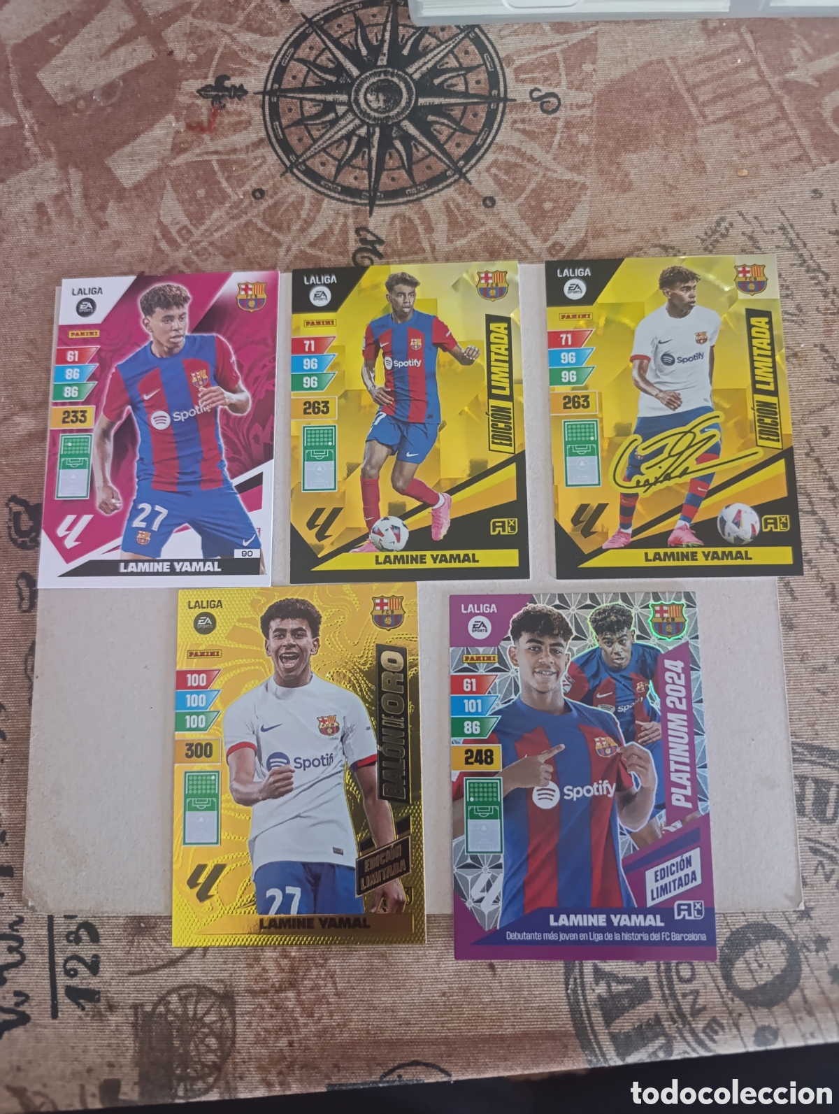 Fu&szlig;ball-Sticker: Lote 5 Cards Adrenalyn 2023-24 Lamin Yamal