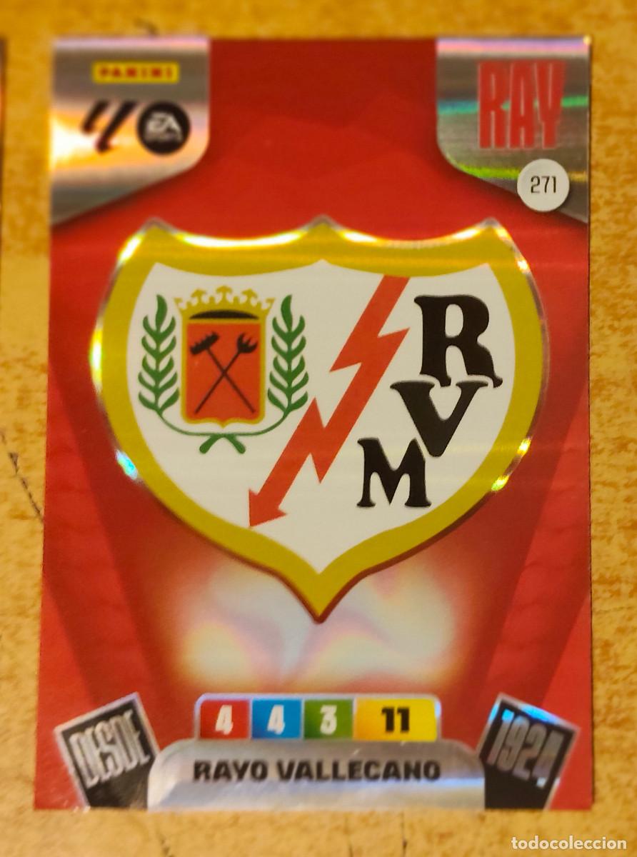 Cromos de f&uacute;tbol: ADRENALYN XL 2025 2026 PANINI N&ordm; 271 ESCUDO RAYO VALLECANO CARD ALBUM COLECCI&Oacute;N LIGA