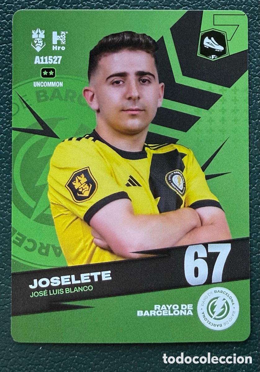 Cromos de f&uacute;tbol: A11527 JOSELETE RAYO DE BARCELONA FICHAS ALBUM KINGS LEAGUE INFOJOBS 2024 KOLEX
