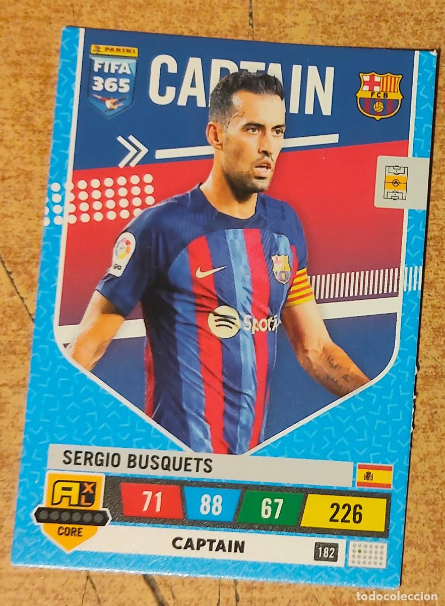 Cromos de f&uacute;tbol: 182. Sergio Busquets (FC Barcelona) - Captain Adrenalyn XL FIFA 365 2023