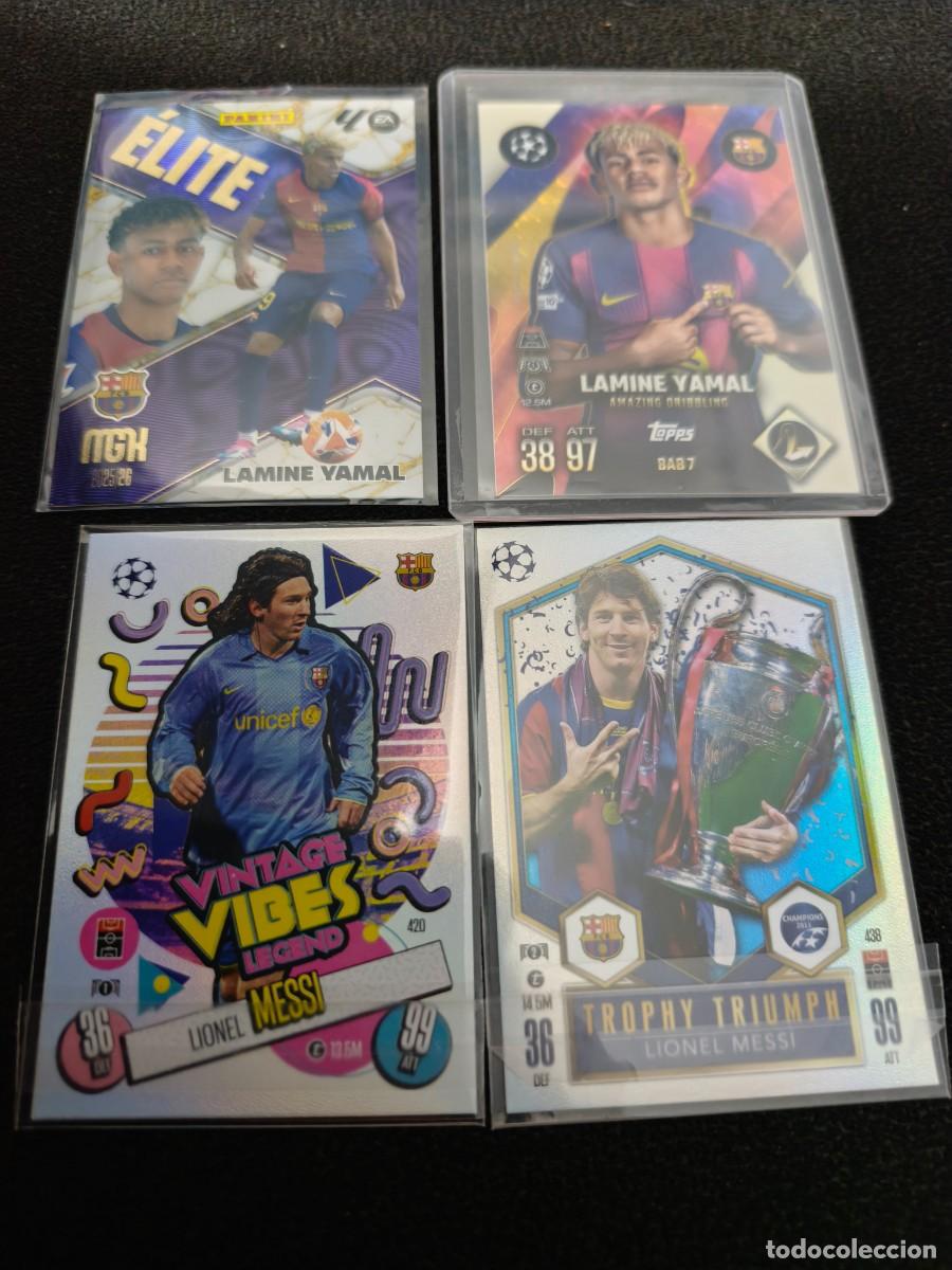 Figurine di Calcio: MESSI y LAMINE YAMAL TOPPS Y PANINI BARCELONA