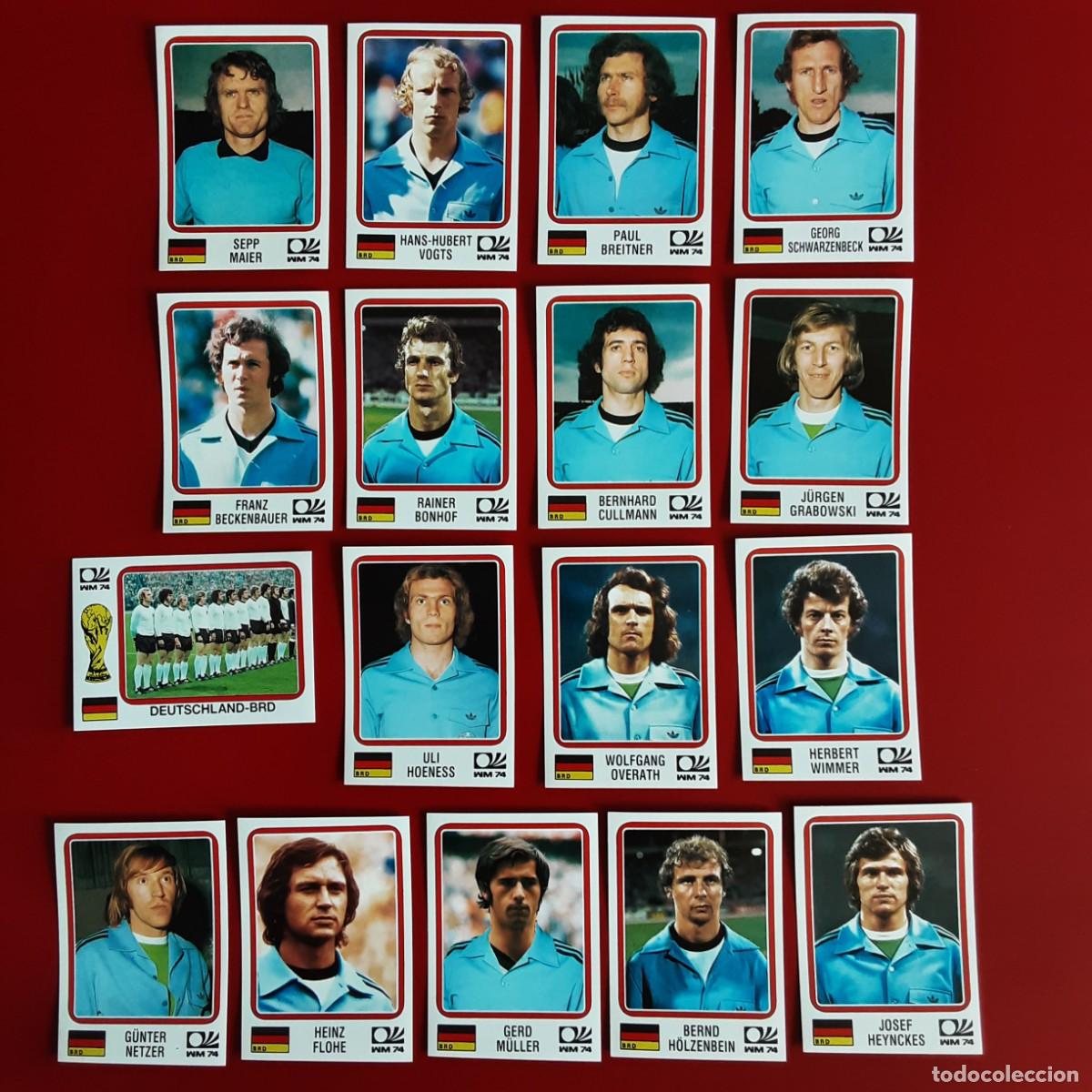 Cromos de f&uacute;tbol: SELECCION COMPLETA ALEMANIA WORLD CUP STORY SONRIC'S- PANINI-BRASIL-MUNDIAL MUNICH 74-SIN PEGAR