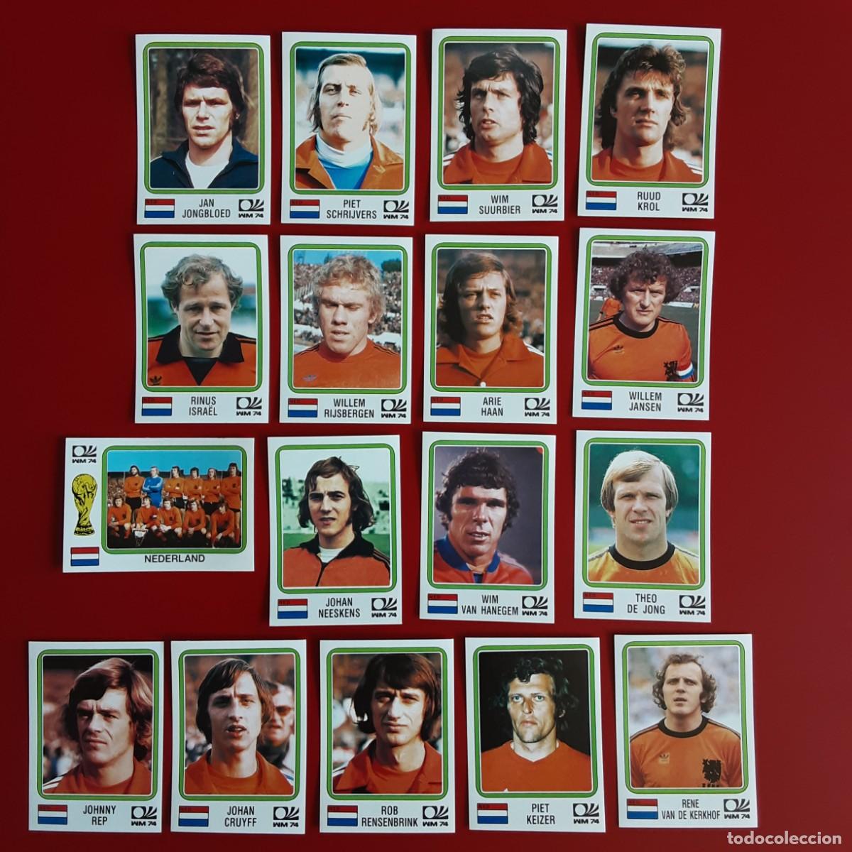 Cartes &agrave; collectionner de Football: SELECCION COMPLETA HOLANDA WORLD CUP STORY SONRIC'S-PANINI-MUNDIAL MUNICH 74-SIN PEGAR/CRUYFF