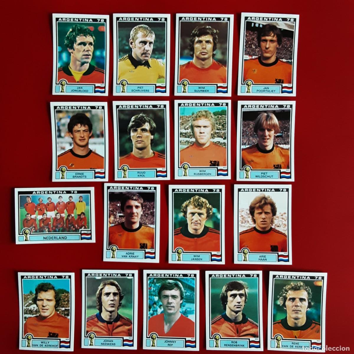 Cromos de f&uacute;tbol: SELECCION COMPLETA HOLANDA WORLD CUP STORY SONRIC'S-PANINI-MUNDIAL ARGENTINA 78-SIN PEGAR