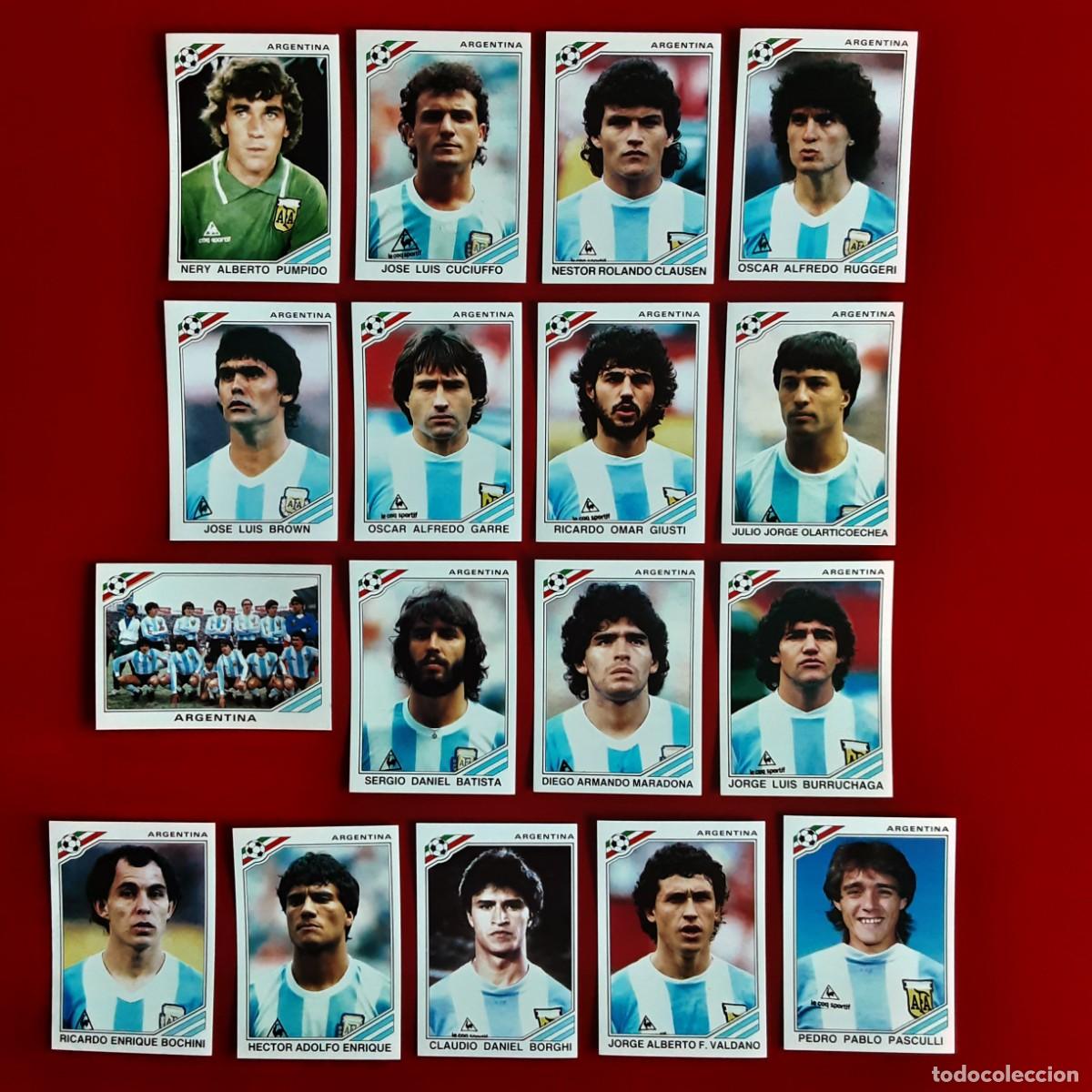 Cromos de f&uacute;tbol: SELECCION COMPLETA ARGENTINA WORLD CUP STORY SONRIC'S-PANINI-MUNDIAL MEXICO 86-SIN PEGAR/MARADONA
