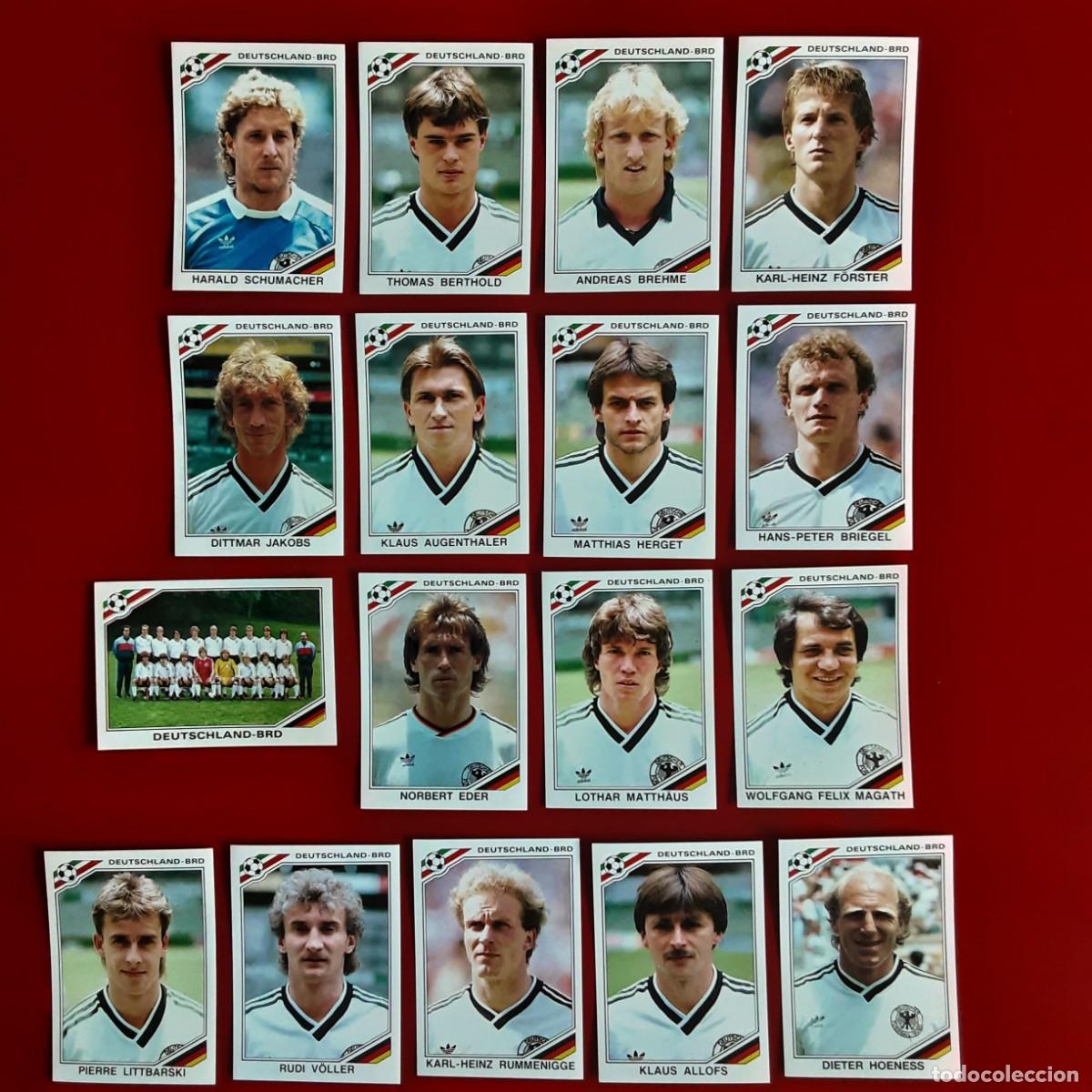 Cromos de f&uacute;tbol: SELECCION COMPLETA ALEMANIA WORLD CUP STORY SONRIC'S-PANINI-MUNDIAL MEXICO 86-SIN PEGAR/