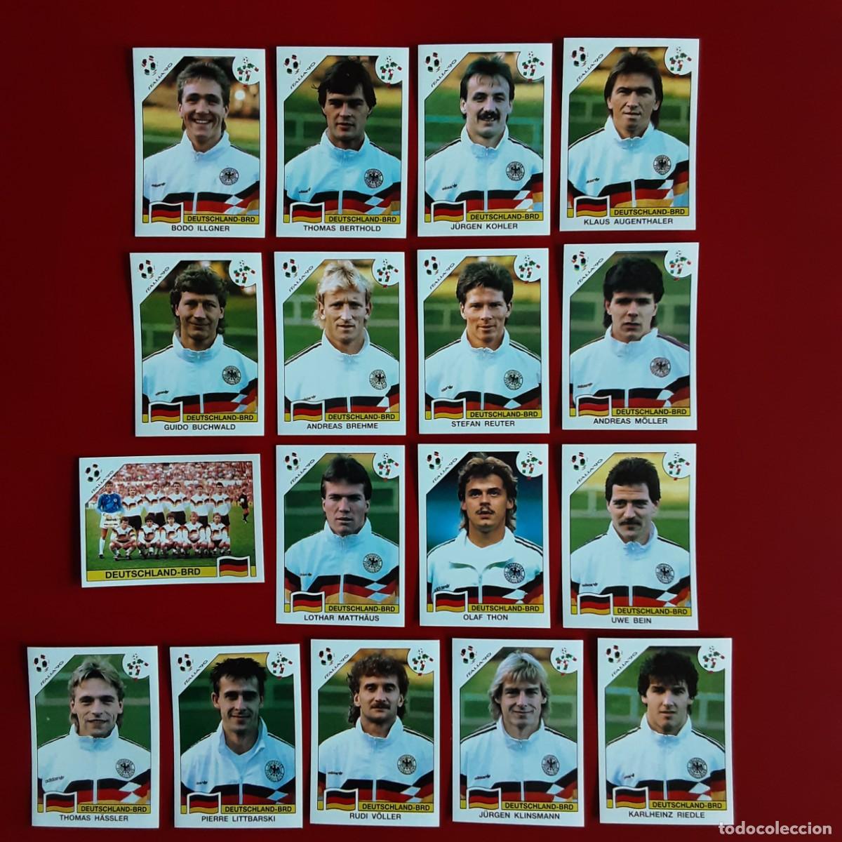 Cromos de f&uacute;tbol: SELECCION COMPLETA ALEMANIA WORLD CUP STORY SONRIC'S-PANINI-MUNDIAL ITALIA 90-SIN PEGAR