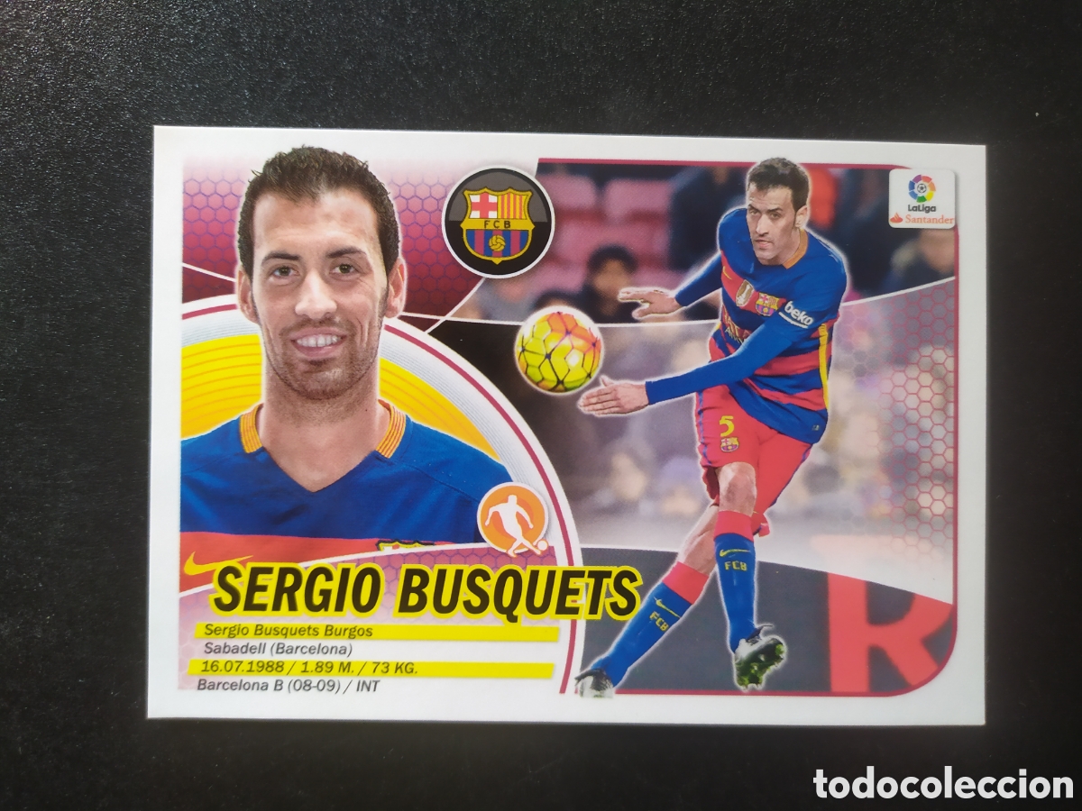 Cromos de f&uacute;tbol: Liga este 2016 2017 16 17 panini Sergio Busquets n&deg; 8 Barcelona