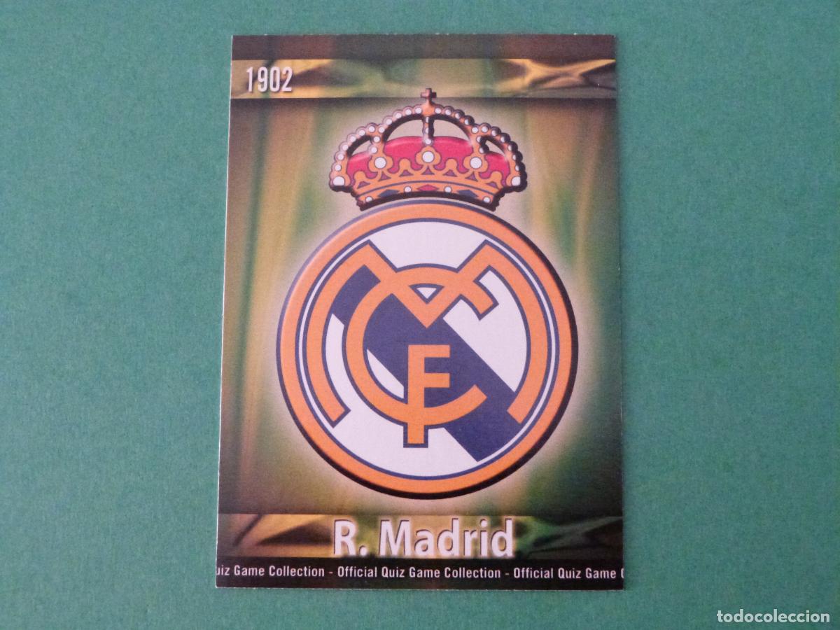 Cromos de f&uacute;tbol: TRADING CARD FUTBOL ESCUDO REAL MADRID C.F. MATE N&ordm; 28 FICHAS LIGA MUNDICROMO 2009-2010/09-10