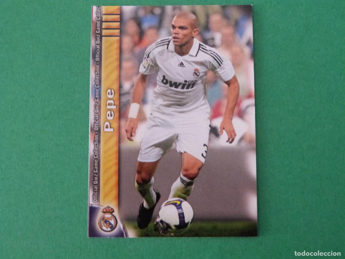 Cromos de f&uacute;tbol: TRADING CARD FUTBOL PEPE REAL MADRID C.F. N&ordm; 34 FICHAS LIGA MUNDICROMO 2009-2010/09-10