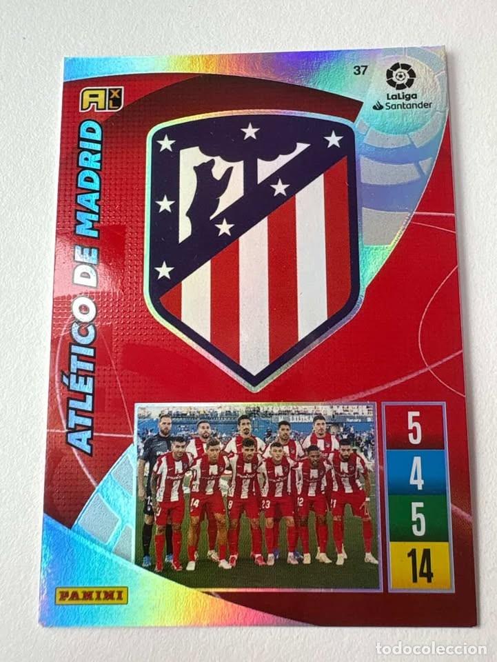 Cromos de f&uacute;tbol: Carta Escudo Atl&eacute;tico de Madrid 37 Adrenalyn 2021-22