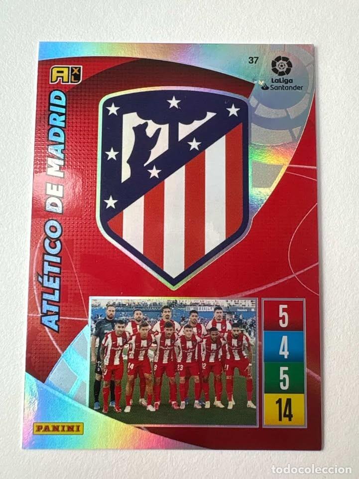 Cromos de f&uacute;tbol: Carta Escudo Atl&eacute;tico de Madrid 37 Adrenalyn 2021-22