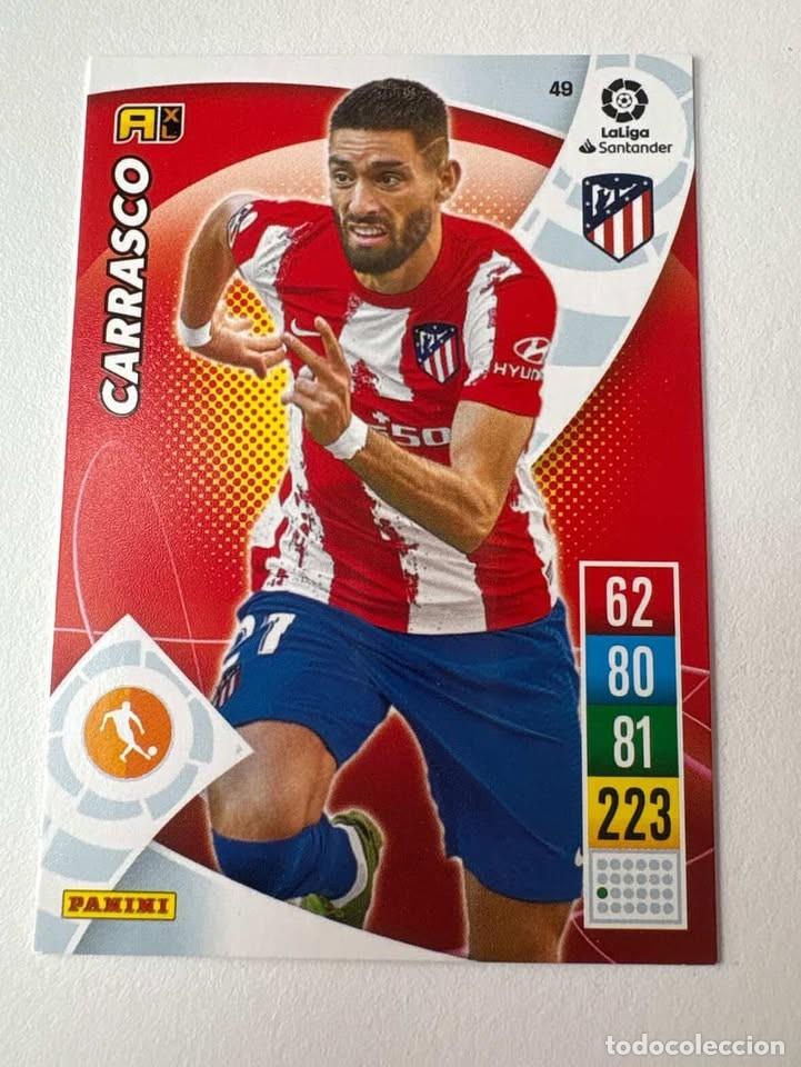 Cromos de f&uacute;tbol: Carta Carrasco Atl&eacute;tico de Madrid 49 Adrenalyn 2021-22