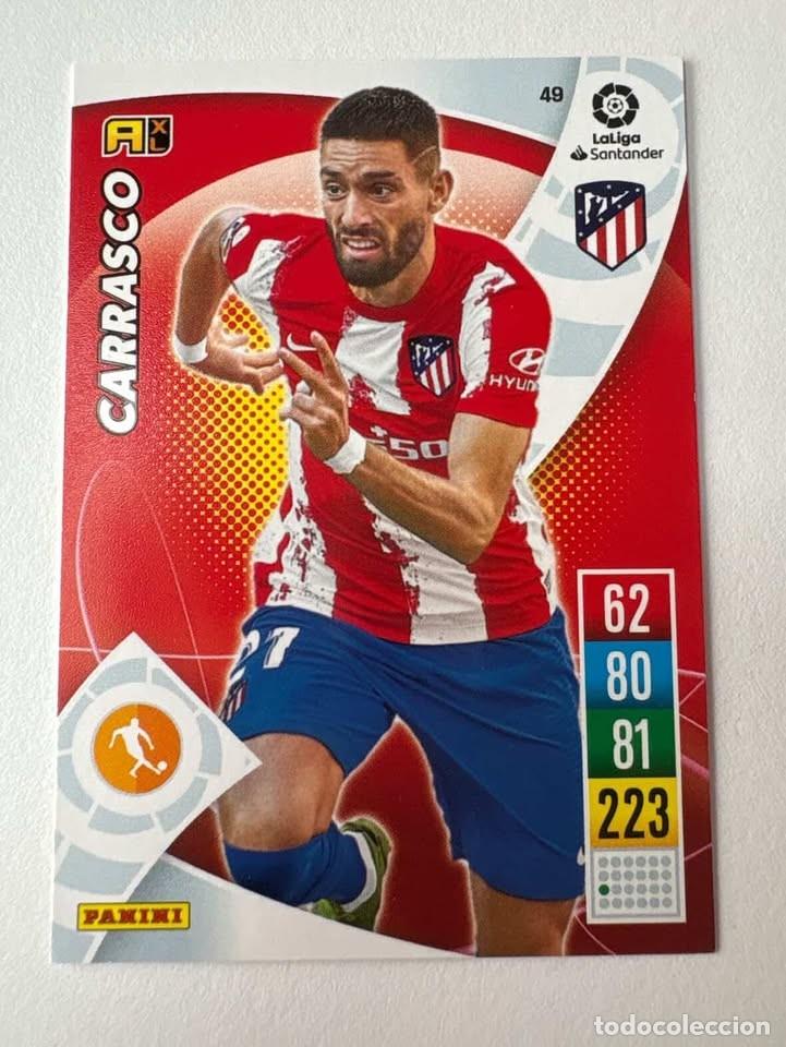 Cromos de f&uacute;tbol: Carta Carrasco Atl&eacute;tico de Madrid 49 Adrenalyn 2021-22