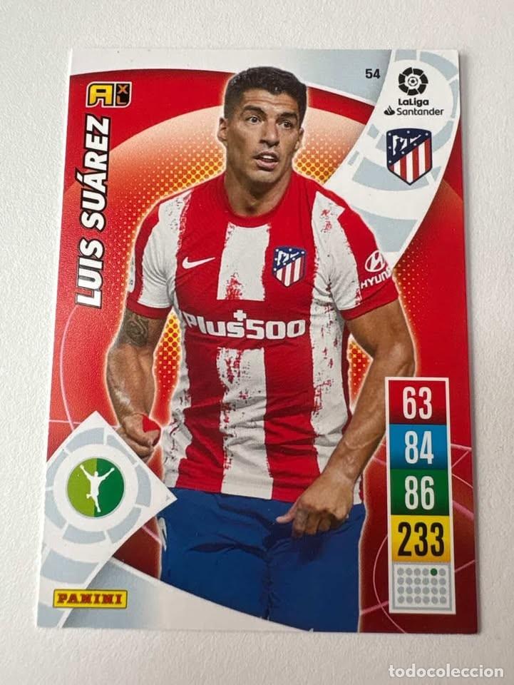 Cromos de f&uacute;tbol: Carta Luis Su&aacute;rez Atl&eacute;tico de Madrid 54 Adrenalyn 2021-22