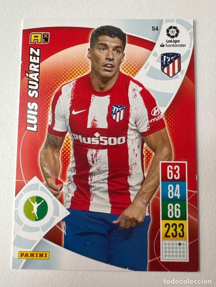 Cromos de f&uacute;tbol: Carta Luis Su&aacute;rez Atl&eacute;tico de Madrid 54 Adrenalyn 2021-22