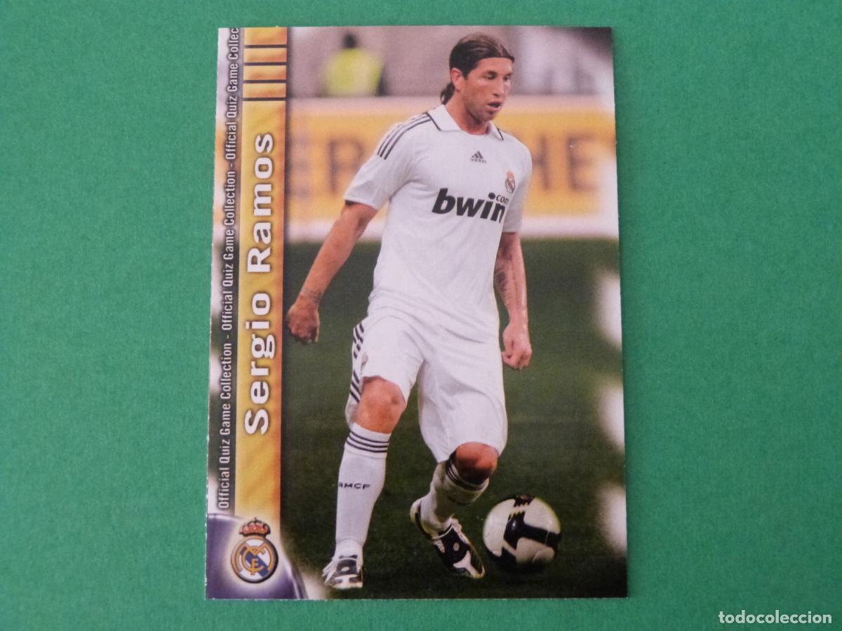 Cromos de f&uacute;tbol: TRADING CARD FUTBOL SERGIO RAMOS REAL MADRID C.F. N&ordm; 38 FICHAS LIGA MUNDICROMO 2009-2010/09-10