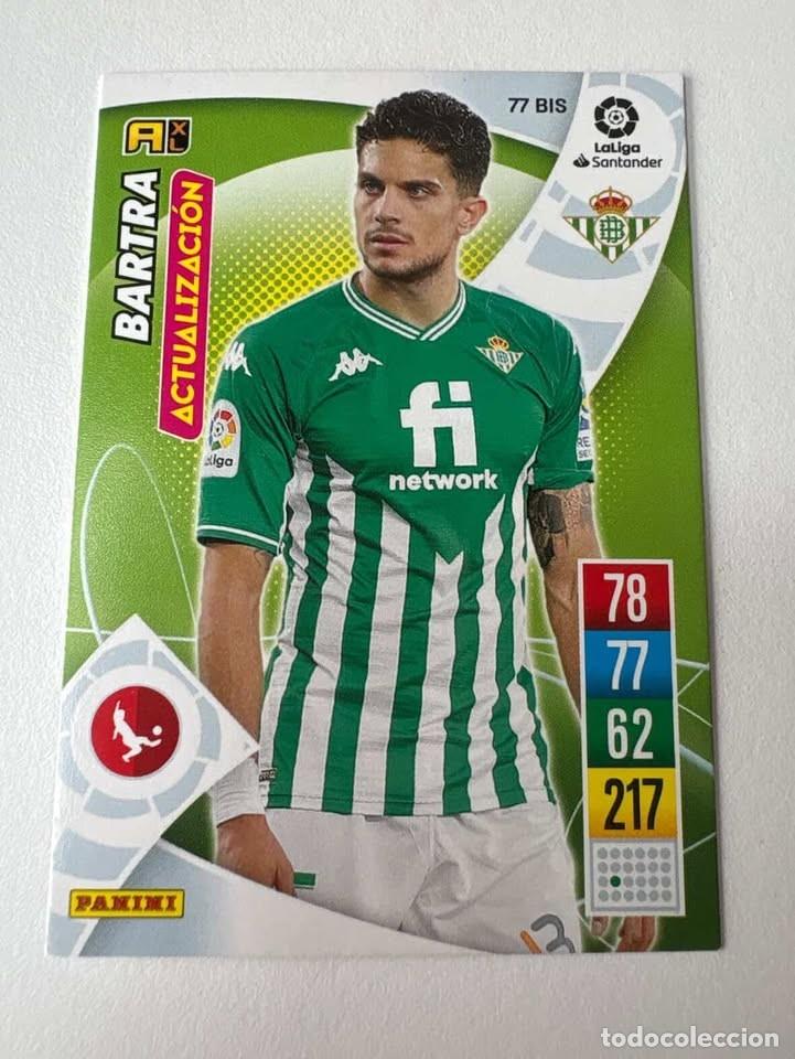 Cromos de f&uacute;tbol: Carta Bartra Actualuzaci&oacute;n Betis 77bis Adrenalyn 2021-22