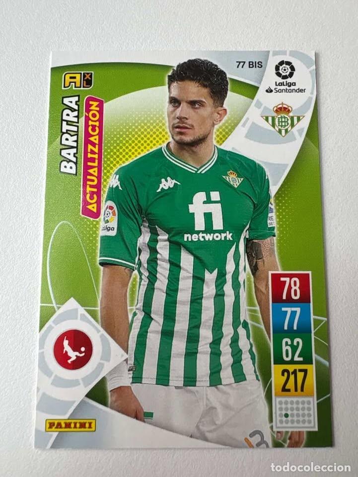 Cromos de f&uacute;tbol: Carta Bartra Actualuzaci&oacute;n Betis 77bis Adrenalyn 2021-22