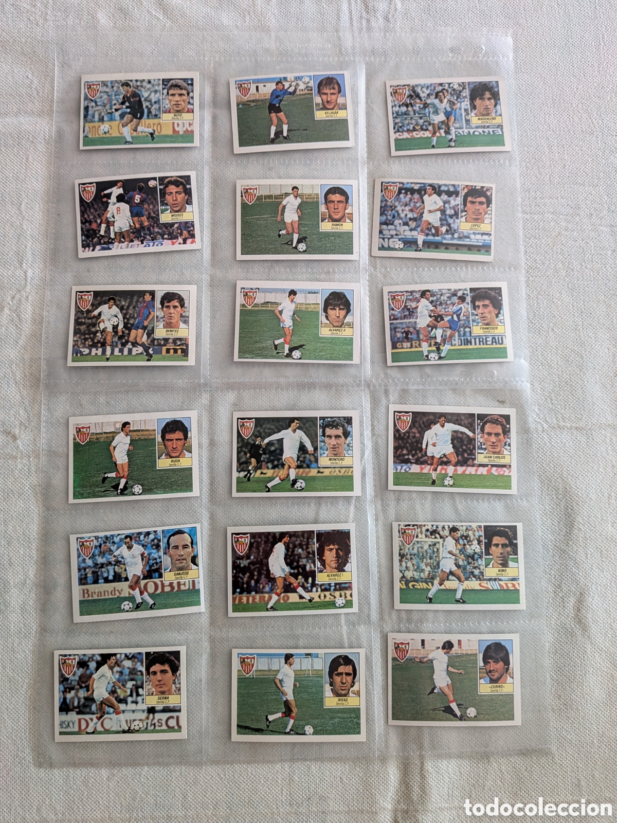 Football Stickers: LOTE DE 18 CROMOS DIFERENTES LIGA 84 85 ESTE. SEVILLA. EXCELENTE ESTADO