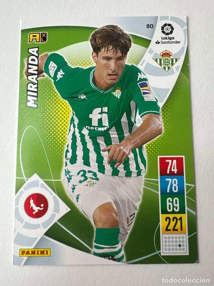 Cromos de f&uacute;tbol: Carta Miranda Betis 80 Adrenalyn 2021-22