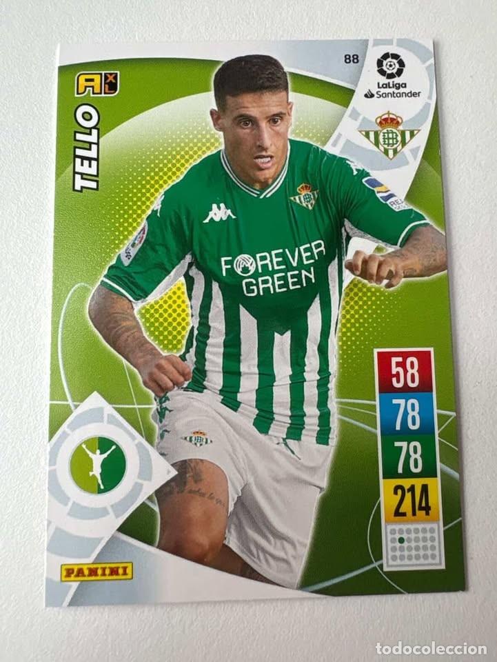 Football Stickers: Carta Tello Betis 88 Adrenalyn 2021-22