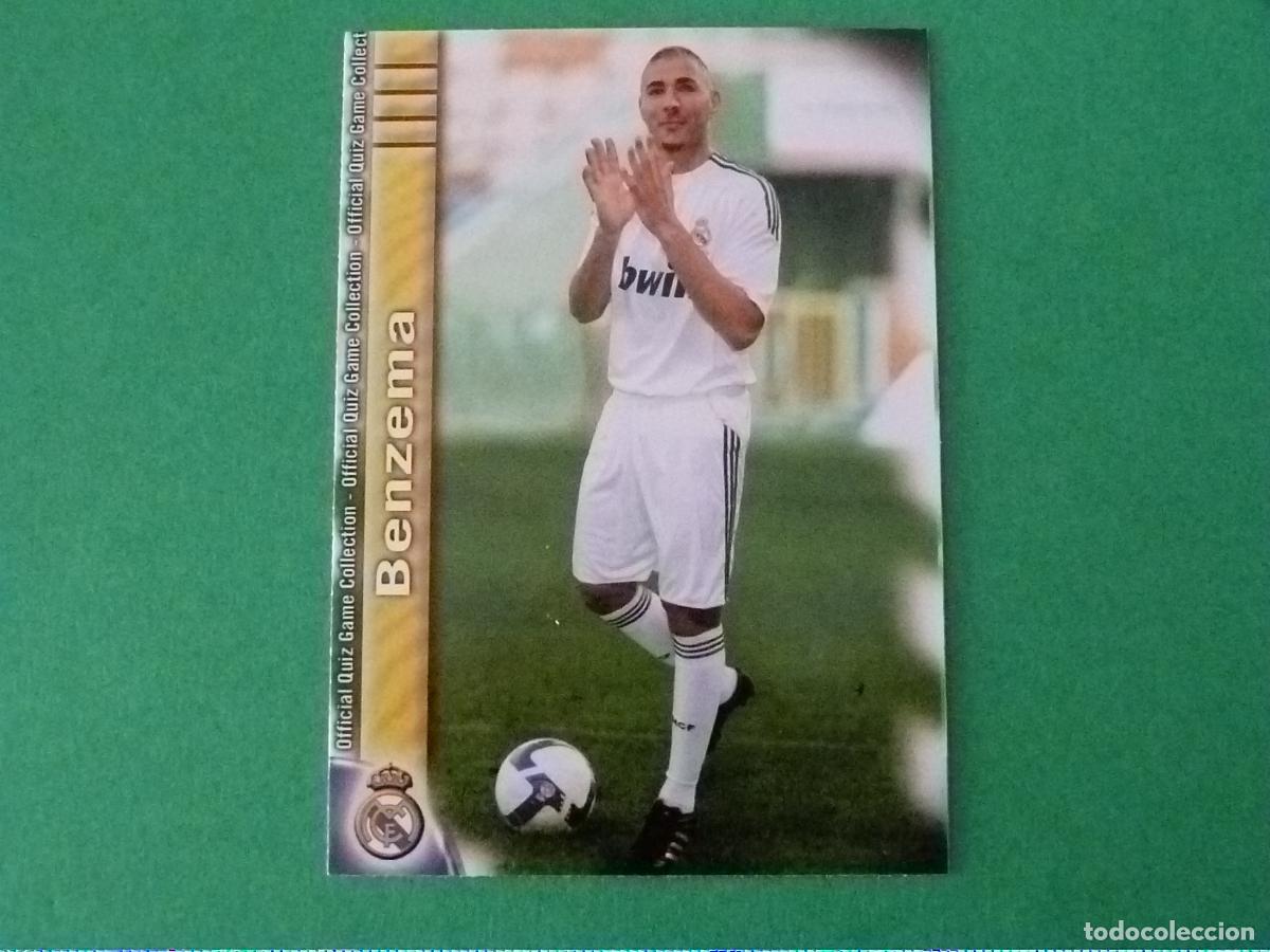 Football Stickers: TRADING CARD FUTBOL BENZEMA REAL MADRID C.F. N&ordm; 47 FICHAS LIGA MUNDICROMO 2009-2010/09-10