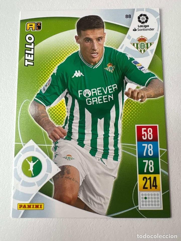 Football Stickers: Carta Tello Betis 88 Adrenalyn 2021-22