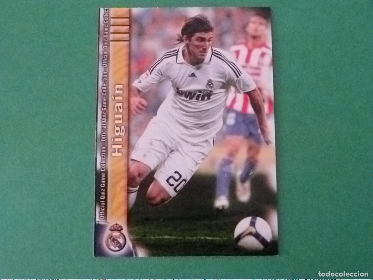 Football Stickers: TRADING CARD FUTBOL HIGUAIN REAL MADRID C.F. N&ordm; 48 FICHAS LIGA MUNDICROMO 2009-2010/09-10
