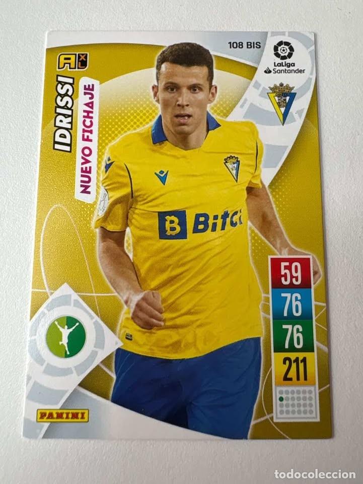 Cromos de f&uacute;tbol: Carta Idrissi Nuevo Fichaje C&aacute;diz 108bis Adrenalyn 2021-22