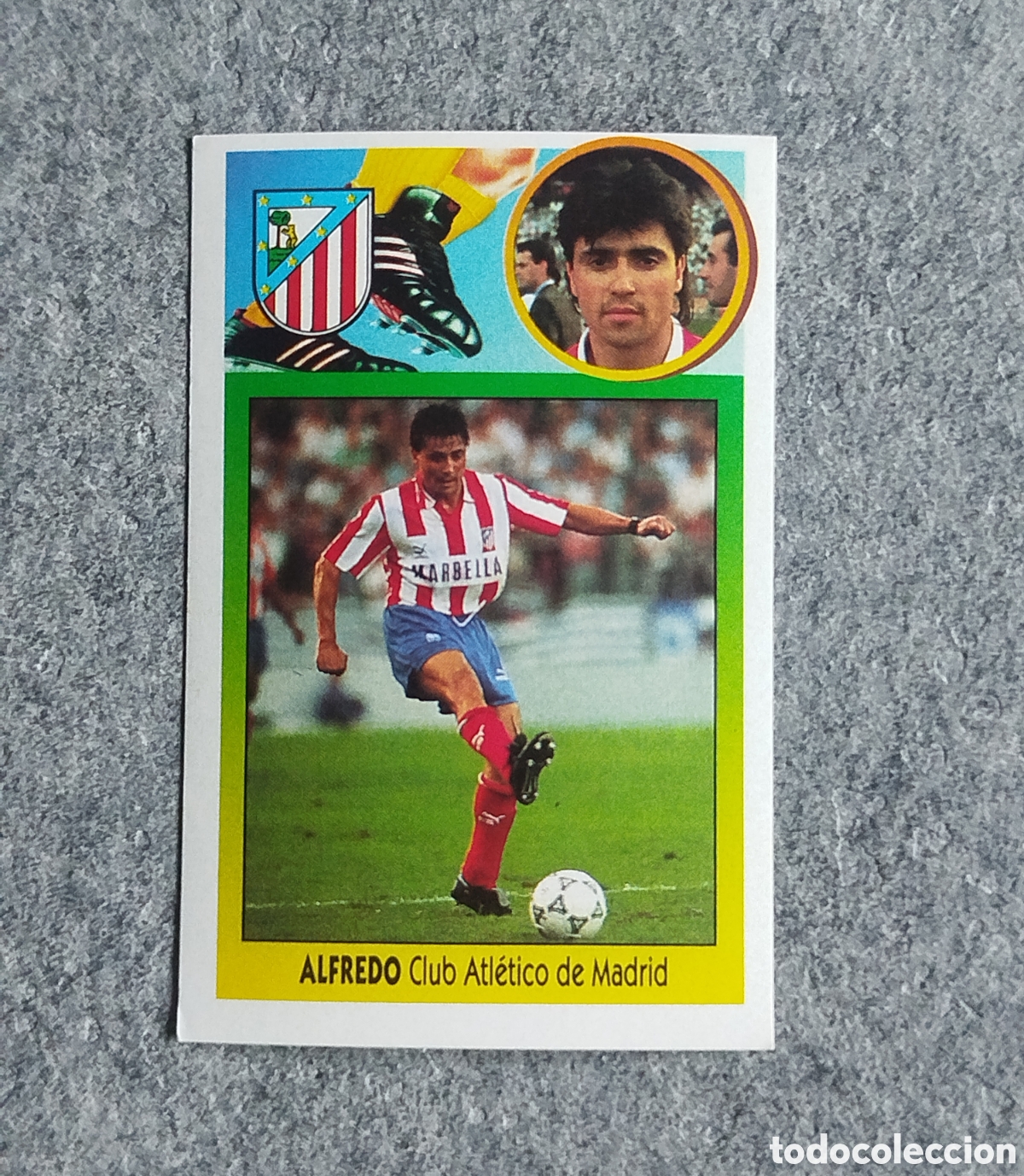 Cromos de f&uacute;tbol: ADHESIVO BAJA ALFREDO ATL&Eacute;TICO DE MADRID LIGA 93 94 1993 1994 ESTE SIN PEGAR NUNCA PEGADO CROMO