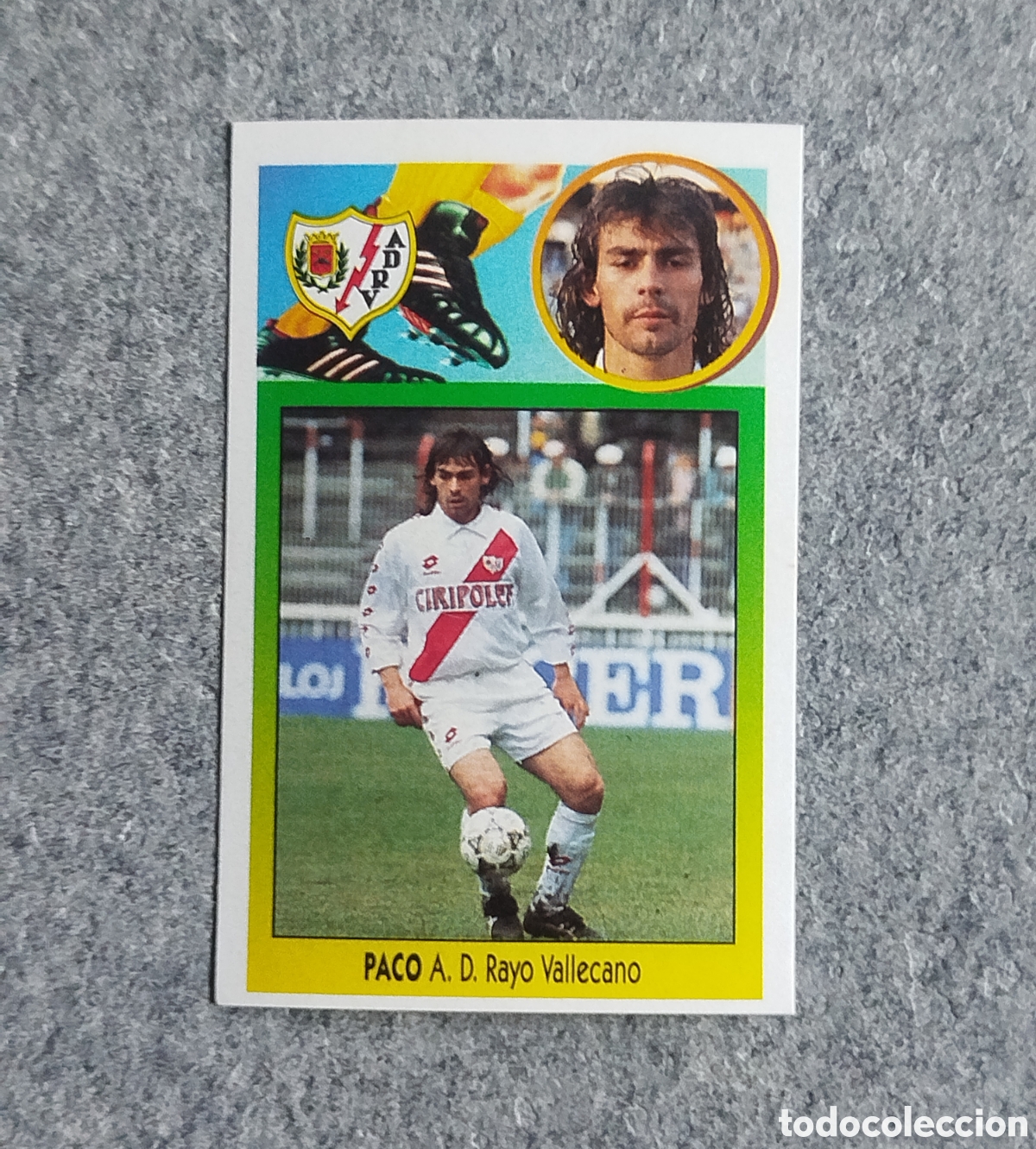 Cromos de f&uacute;tbol: ADHESIVO BAJA PACO RAYO VALLECANO LIGA 93 94 1993 1994 ESTE SIN PEGAR NUNCA PEGADO CROMO